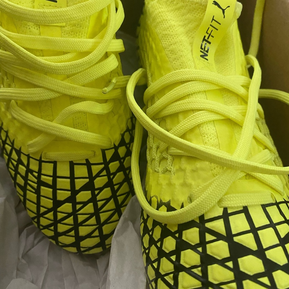 Puma Yellow and Black Soccer Cleats
